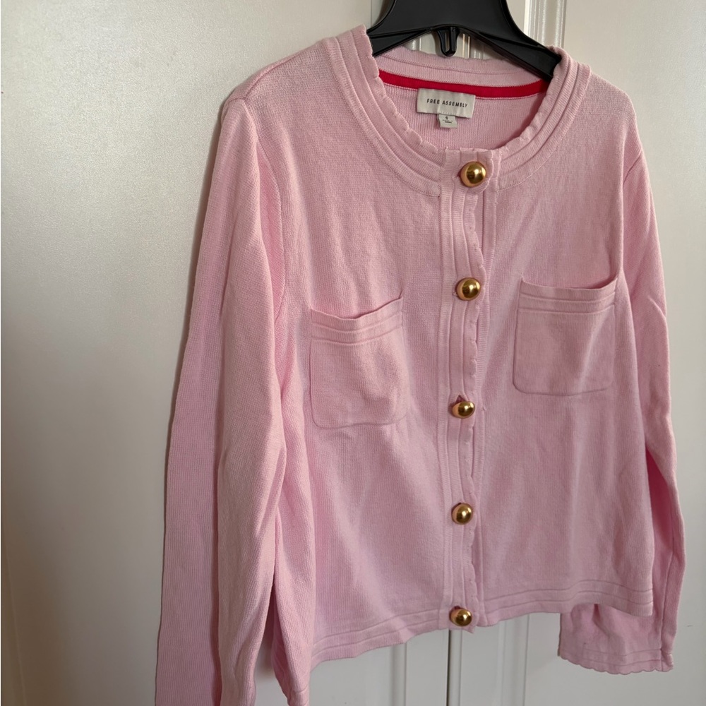 😱💕New Free Assembly Women's Cardigan in Pink, Midweight, Size: S - Picture 4 of 11